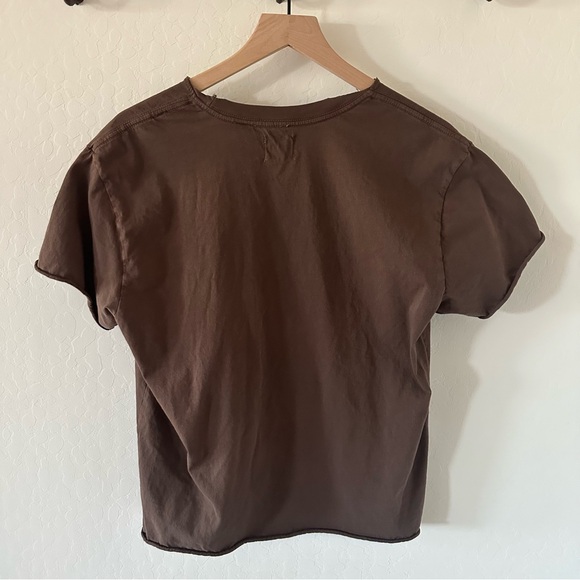 Sterling & Stitch Aztec raw edge print top - Picture 4 of 6